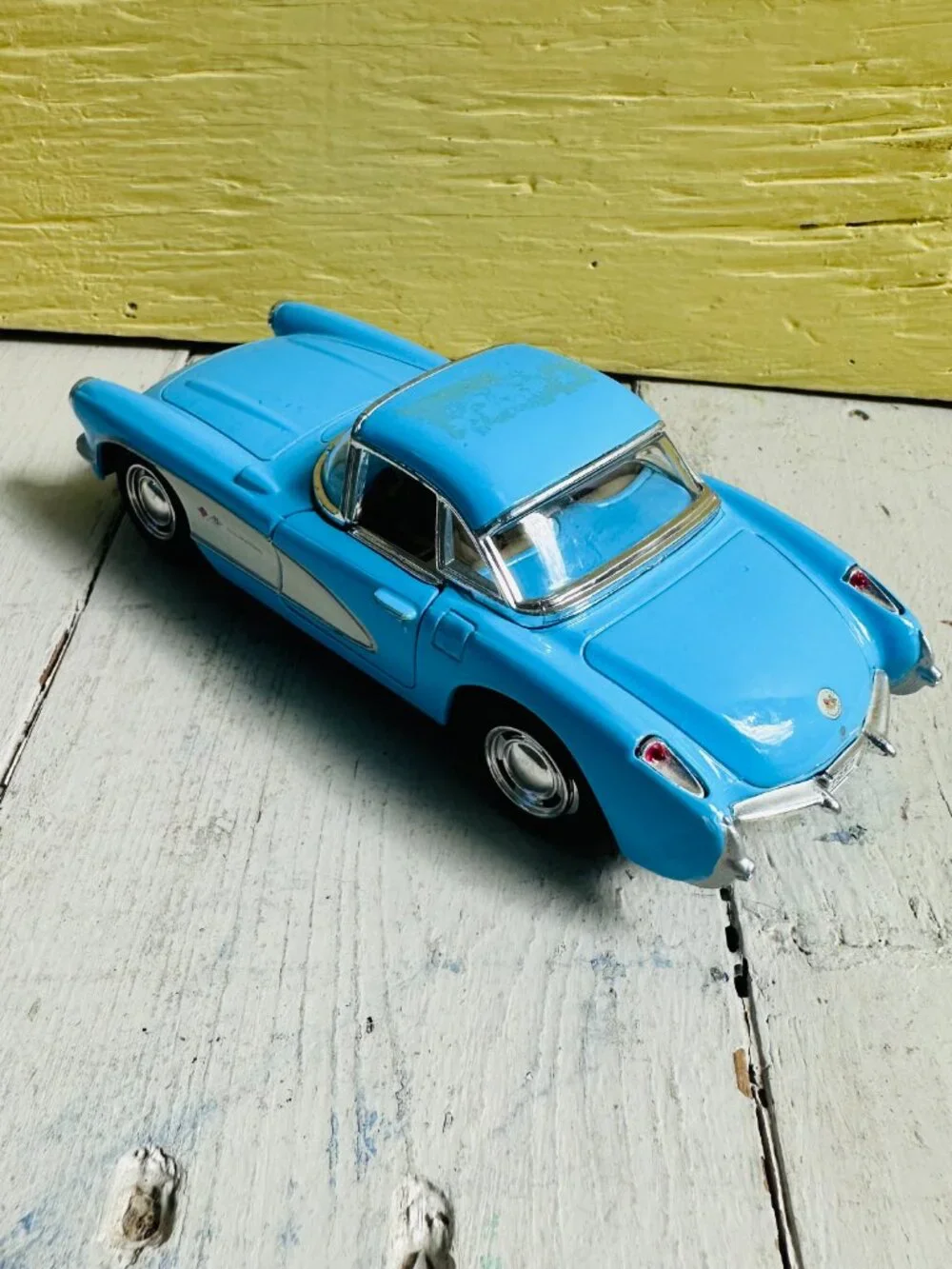 Kinsmart 1957 Chevrolet Corvette 1:34 Diecast Model Car Blue Pull Back Toy 5